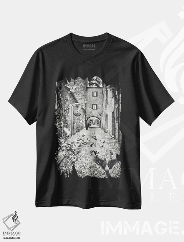 تیشرت طرح دار فرارا I، عکاسی سیاه و سفید اثر آلساندرو پاسرینی | فروشگاه ایماژ