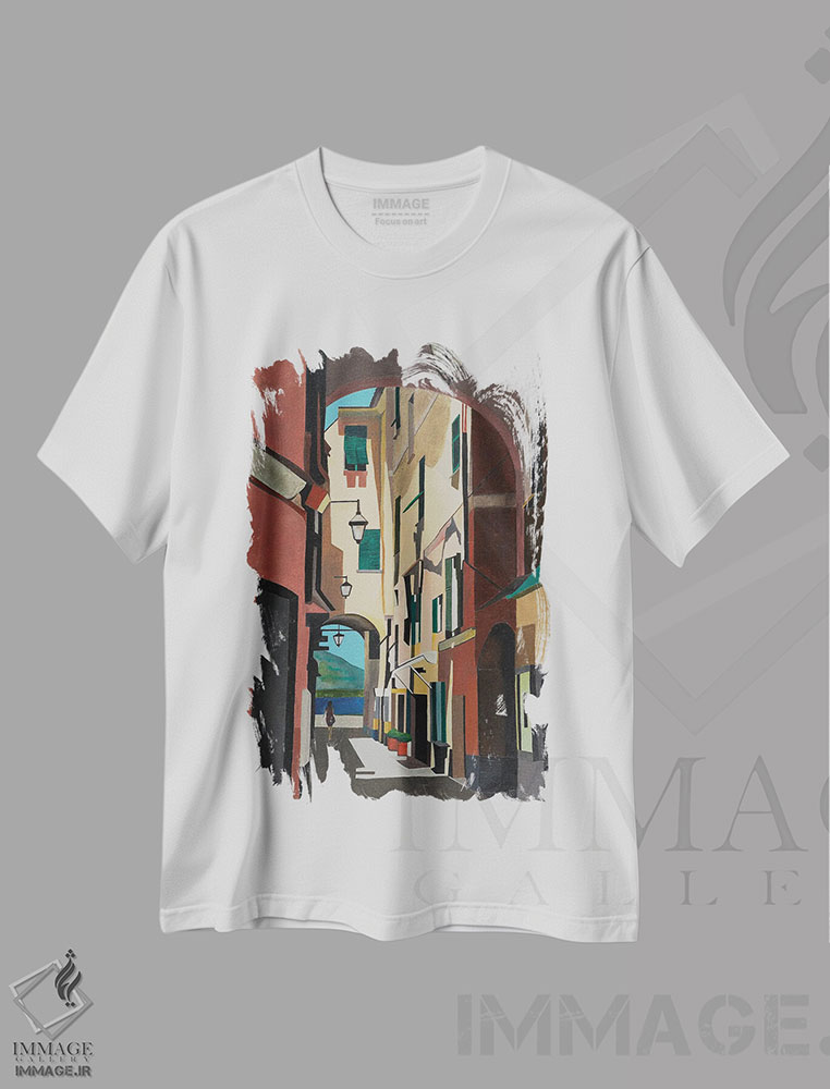 تیشرت طرح دار پیاده روی در لایگوئلیا، ایتالیا، هنر فاخر معاصر اثر آن دو پلنتی | immage.ir