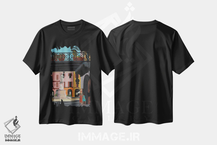 تیشرت طرح دار ورچلی، ایتالیا، هنر فاخر معاصر اثر آن دو پلنتی | فروشگاه ایماژ