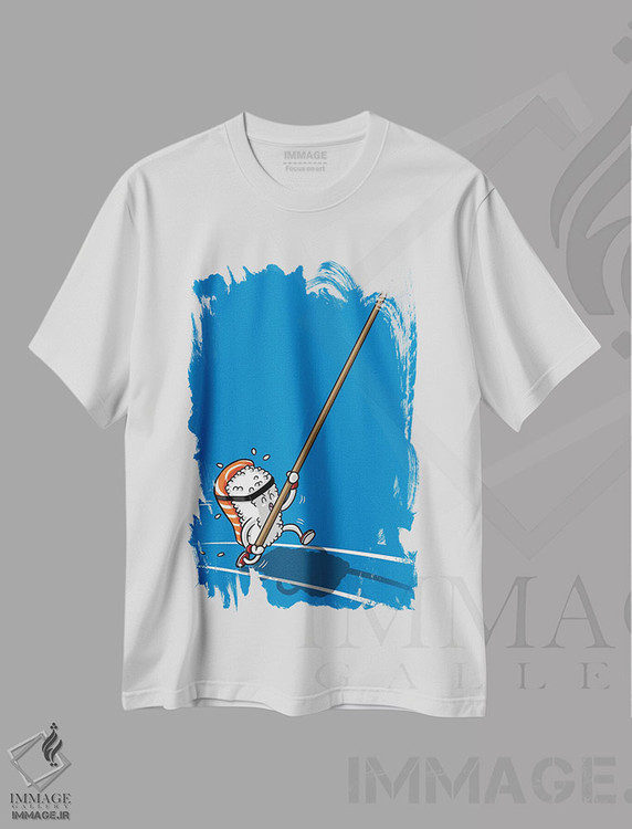 تیشرت طرح دار فرار سوشی، هنر دیجیتال اثر آلبرتو پرز | immage.ir