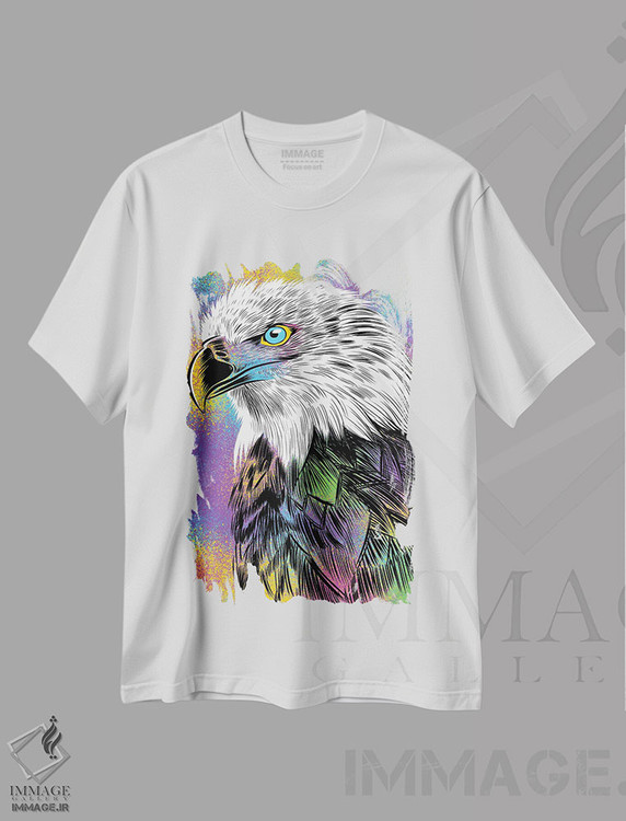 تیشرت طرح دار طرح عقاب رنگارنگ، هنر دیجیتال اثر آلبرتو پرز | immage.ir