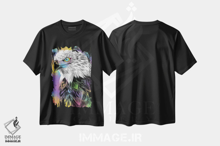 تیشرت طرح دار طرح عقاب رنگارنگ، هنر دیجیتال اثر آلبرتو پرز | فروشگاه ایماژ