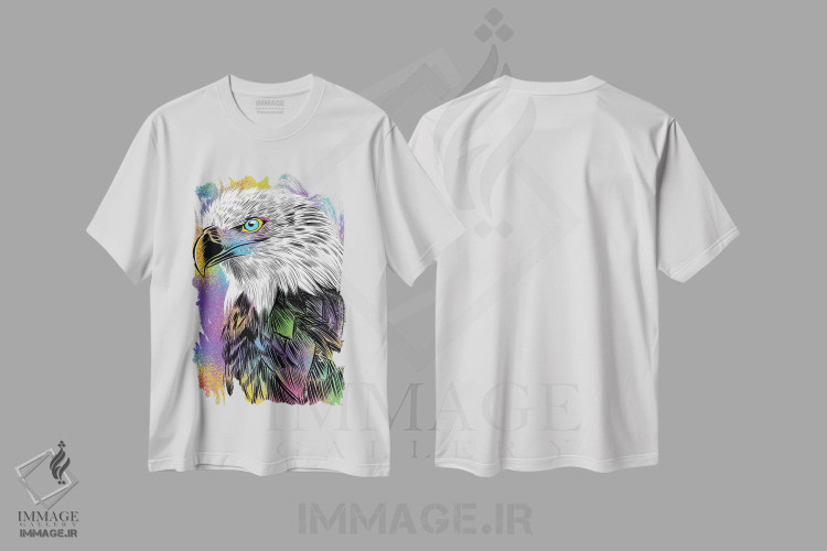 تیشرت طرح دار طرح عقاب رنگارنگ، هنر دیجیتال اثر آلبرتو پرز | immage.ir