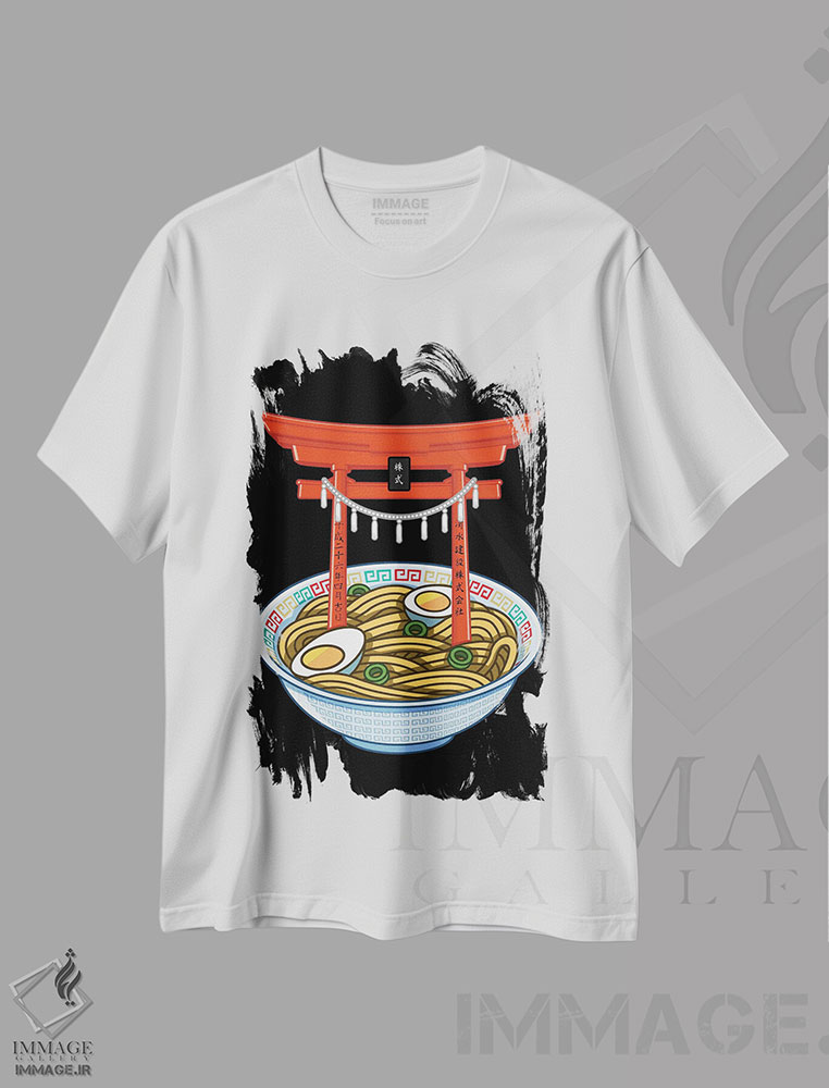 تیشرت طرح دار توریی رامن، دکور آسیایی اثر آلبرتو پرز | immage.ir