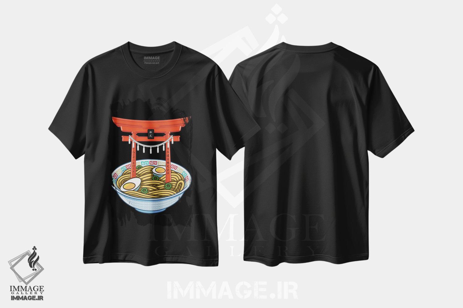 تیشرت طرح دار توریی رامن، دکور آسیایی اثر آلبرتو پرز | فروشگاه ایماژ