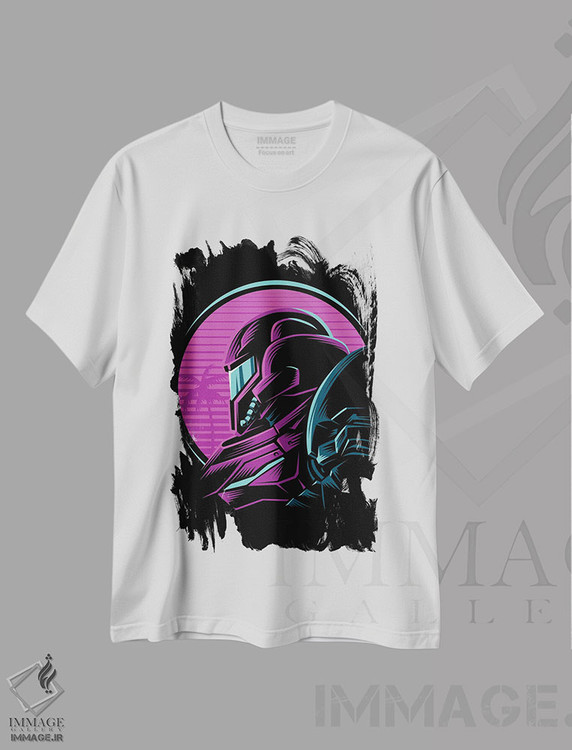 تیشرت طرح دار بازی رترو، هنر دیجیتال اثر آلبرتو پرز | immage.ir