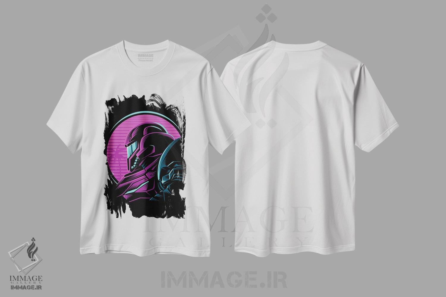 تیشرت طرح دار بازی رترو، هنر دیجیتال اثر آلبرتو پرز | immage.ir