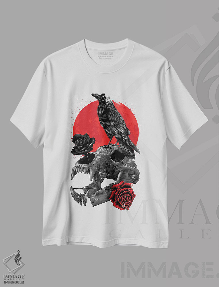 تیشرت طرح دار جمجمه زاغ، هنر دیجیتال اثر آلبرتو پرز | immage.ir