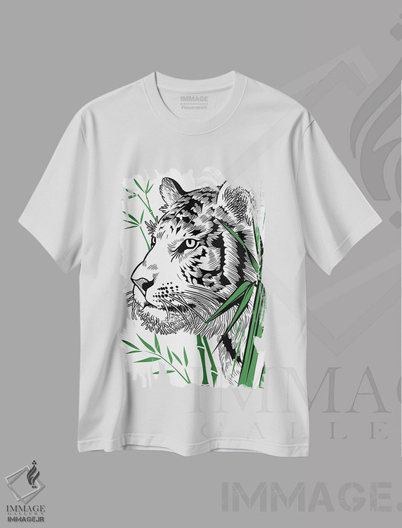 تیشرت طرح دار ببر بامبویی، هنر دیجیتال اثر آلبرتو پرز | immage.ir