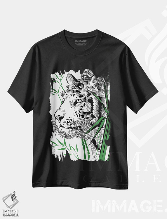 تیشرت طرح دار ببر بامبویی، هنر دیجیتال اثر آلبرتو پرز | فروشگاه ایماژ