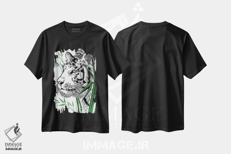 تیشرت طرح دار ببر بامبویی، هنر دیجیتال اثر آلبرتو پرز | فروشگاه ایماژ