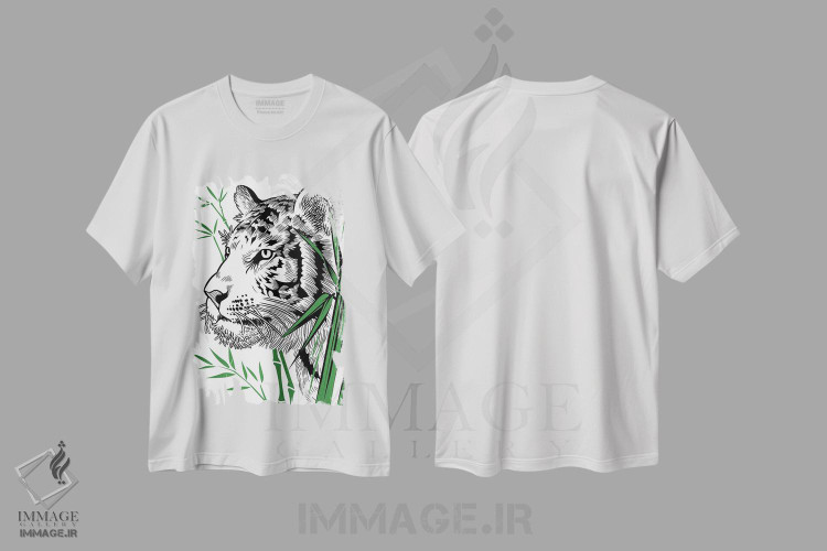 تیشرت طرح دار ببر بامبویی، هنر دیجیتال اثر آلبرتو پرز | immage.ir