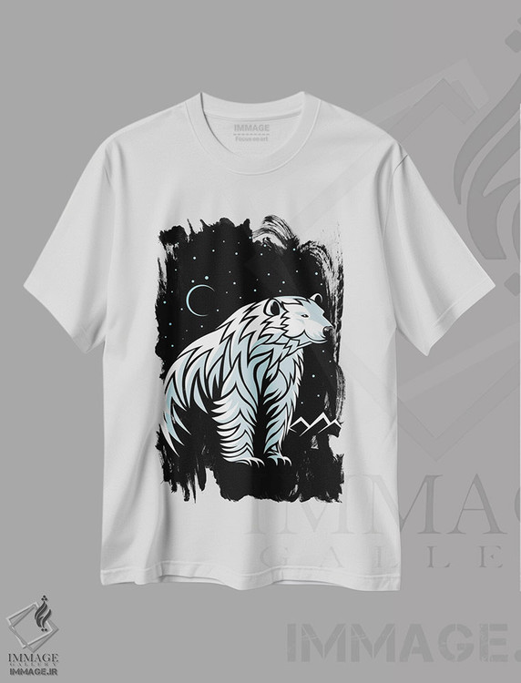 تیشرت طرح دار خرس قطبی قبیله ای، هنر دیجیتال اثر آلبرتو پرز | immage.ir