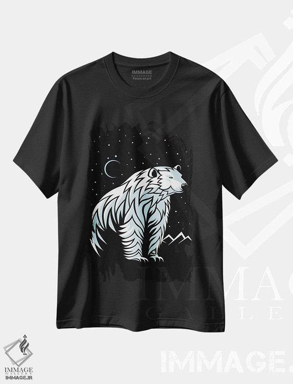 تیشرت طرح دار خرس قطبی قبیله ای، هنر دیجیتال اثر آلبرتو پرز | فروشگاه ایماژ