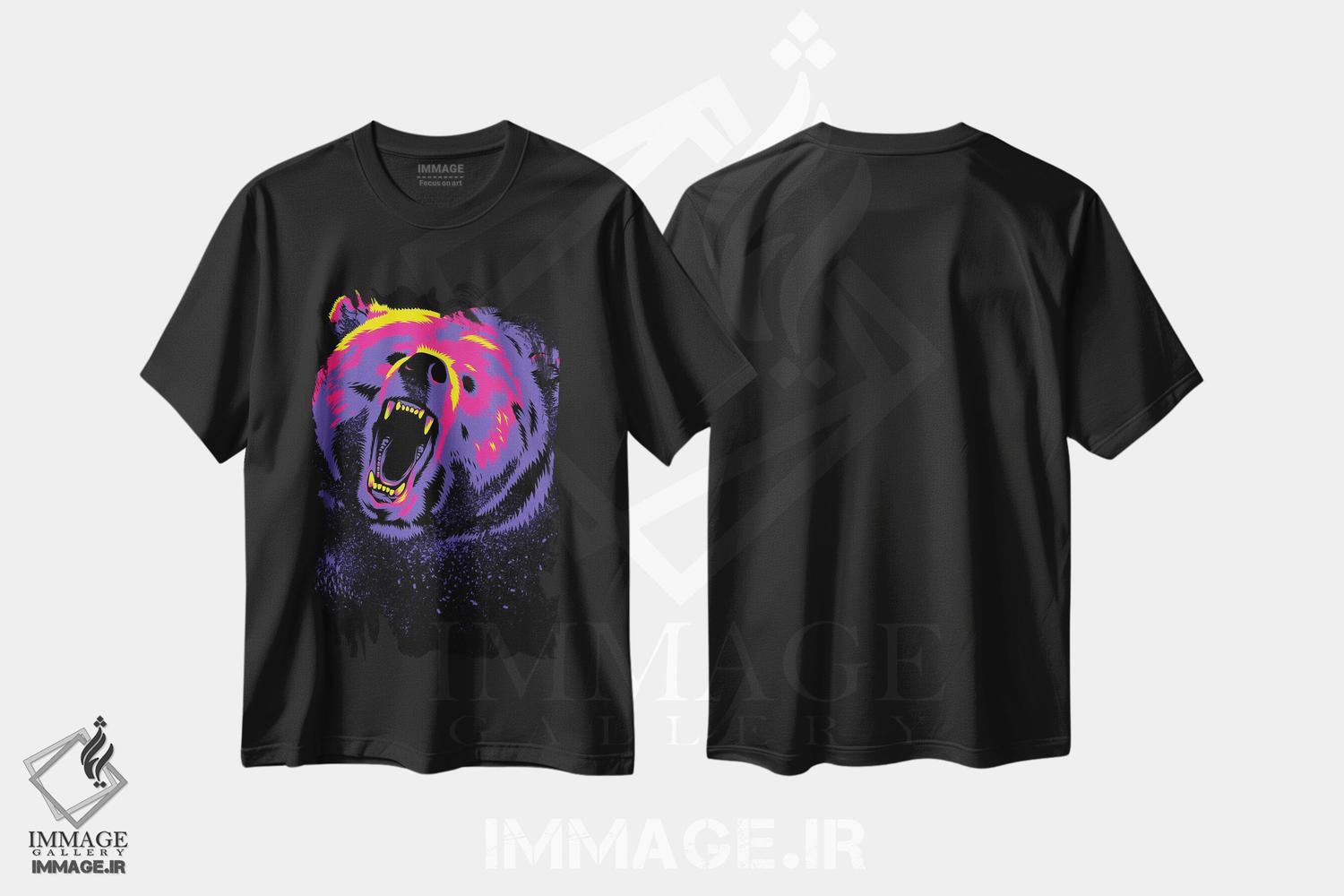 تیشرت طرح دار خرس گریزلی بنفش، هنر دیجیتال اثر آلبرتو پرز | فروشگاه ایماژ