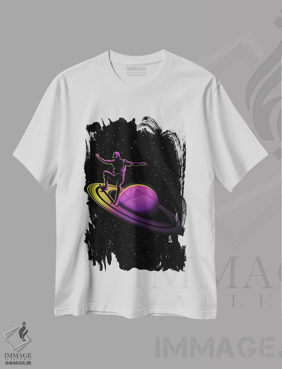تیشرت طرح دار اسکیت رترو در زحل، هنر دیجیتال اثر آلبرتو پرز | immage.ir
