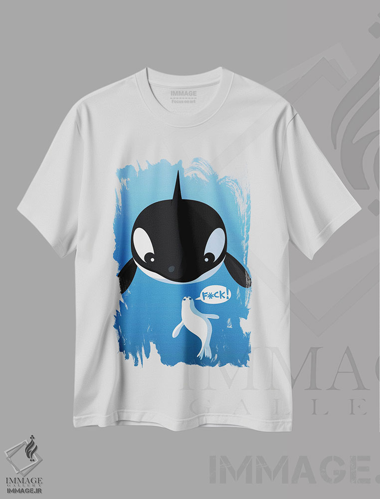 تیشرت طرح دار نهنگ قاتل و خوک دریایی، هنر دیجیتال اثر آلبرتو پرز | immage.ir