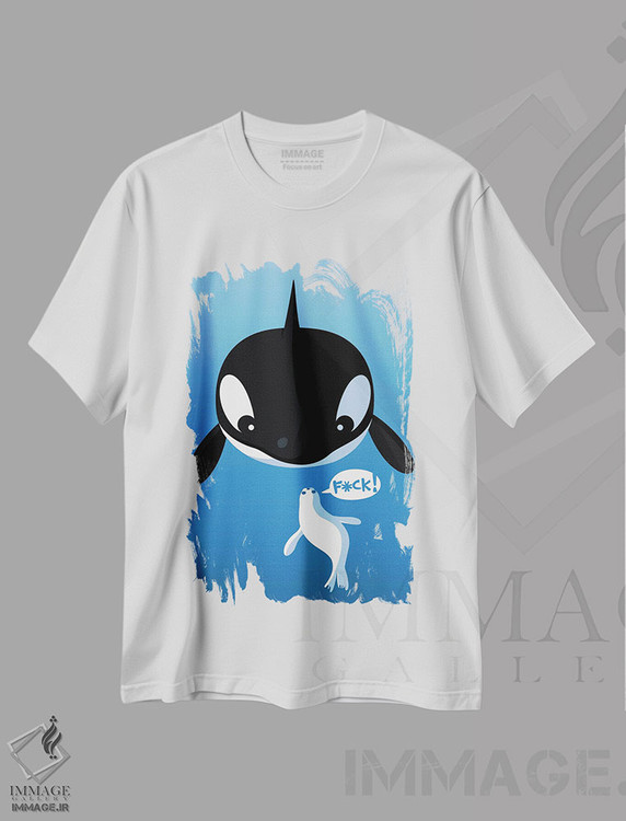 تیشرت طرح دار نهنگ قاتل و خوک دریایی، هنر دیجیتال اثر آلبرتو پرز | immage.ir