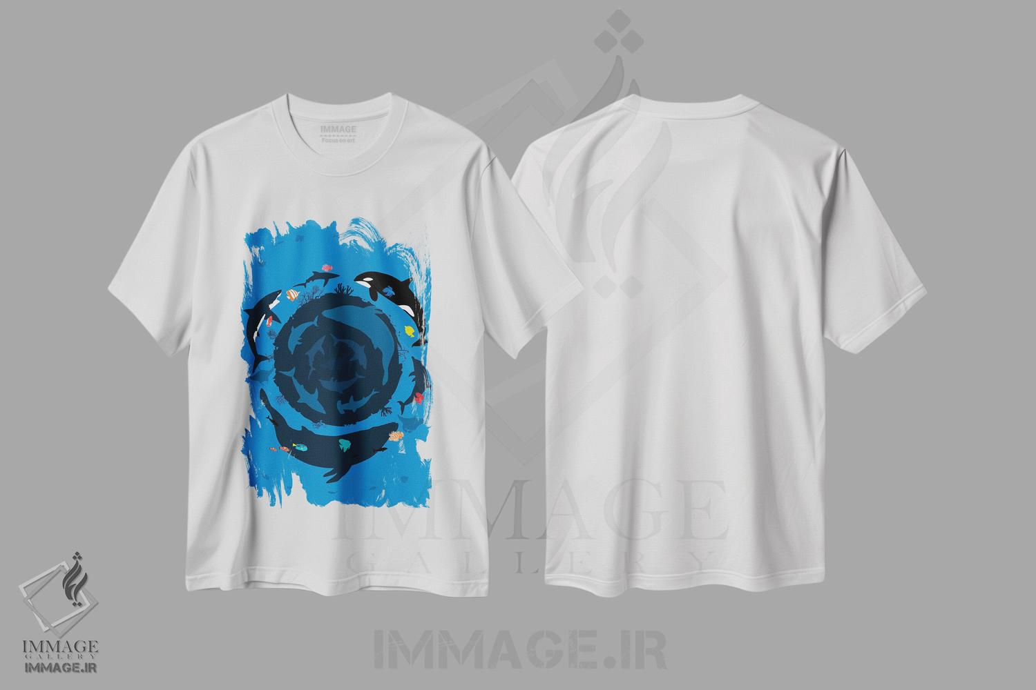 تیشرت طرح دار تابستان اقیانوس دایره ای، هنر دیجیتال اثر آلبرتو پرز | immage.ir