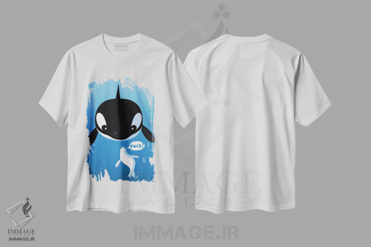 تیشرت طرح دار نهنگ قاتل و خوک دریایی، هنر دیجیتال اثر آلبرتو پرز | immage.ir