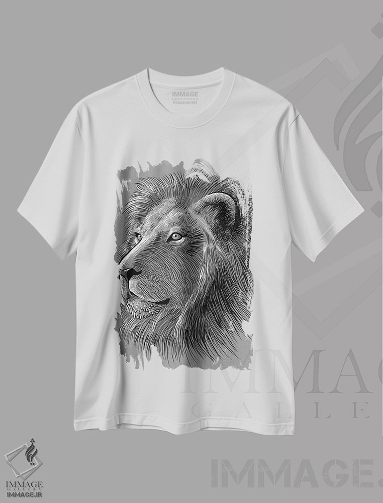 تیشرت طرح دار طرح شیر، هنر دیجیتال اثر آلبرتو پرز | immage.ir