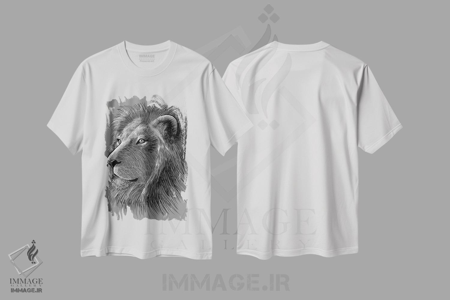 تیشرت طرح دار طرح شیر، هنر دیجیتال اثر آلبرتو پرز | immage.ir
