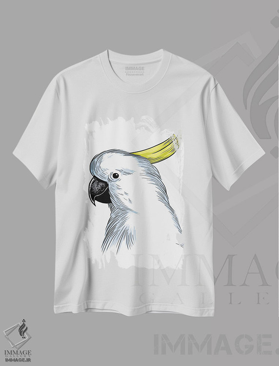 تیشرت طرح دار طرح طوطی، هنر دیجیتال اثر آلبرتو پرز | immage.ir