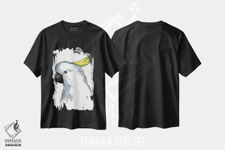 تیشرت طرح دار طرح طوطی، هنر دیجیتال اثر آلبرتو پرز | فروشگاه ایماژ