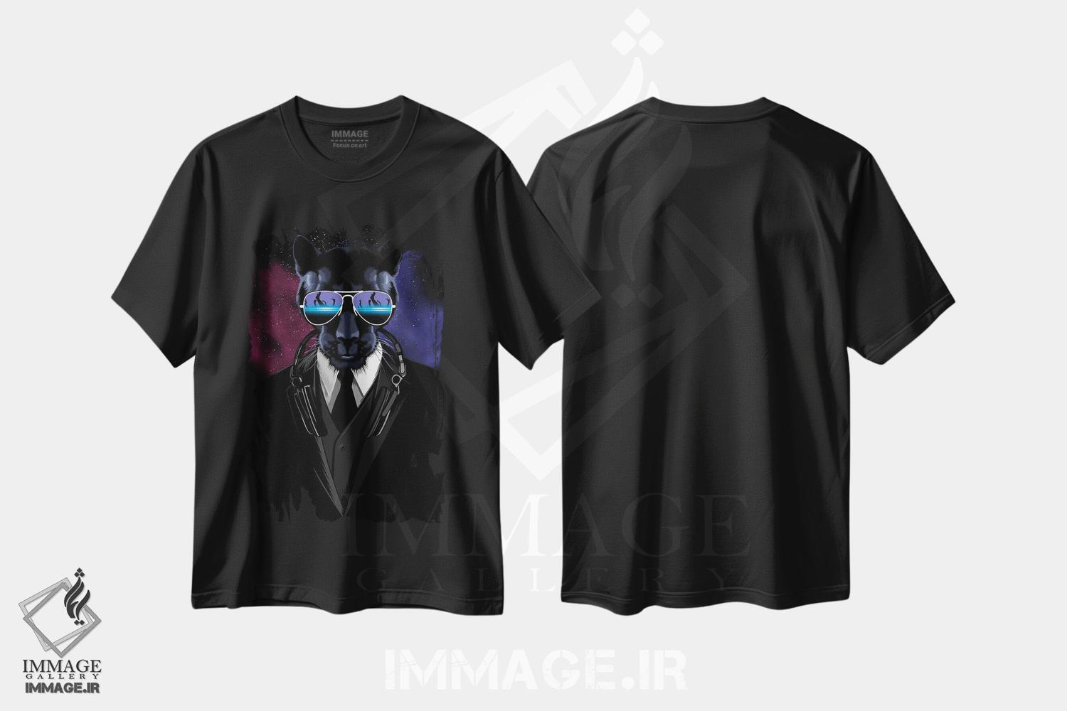 تیشرت طرح دار پلنگ تکنو، هنر دیجیتال اثر آلبرتو پرز | فروشگاه ایماژ