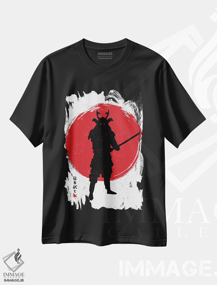 تیشرت طرح دار سامورایی با کاتانا، هنر دیجیتال اثر آلبرتو پرز | فروشگاه ایماژ