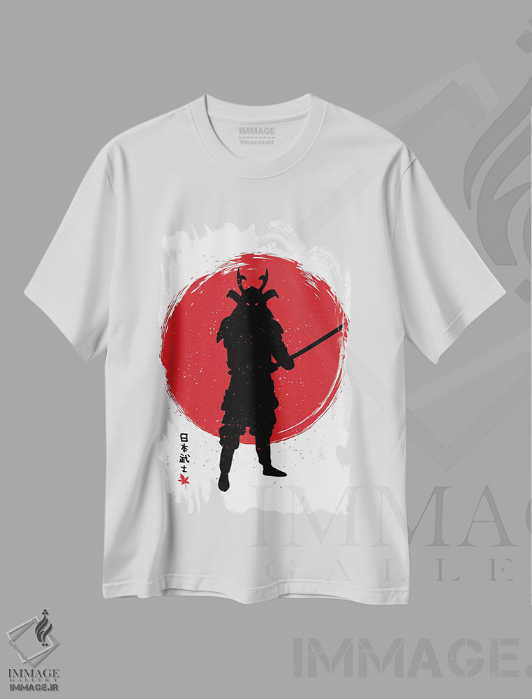 تیشرت طرح دار سامورایی با کاتانا، هنر دیجیتال اثر آلبرتو پرز | immage.ir