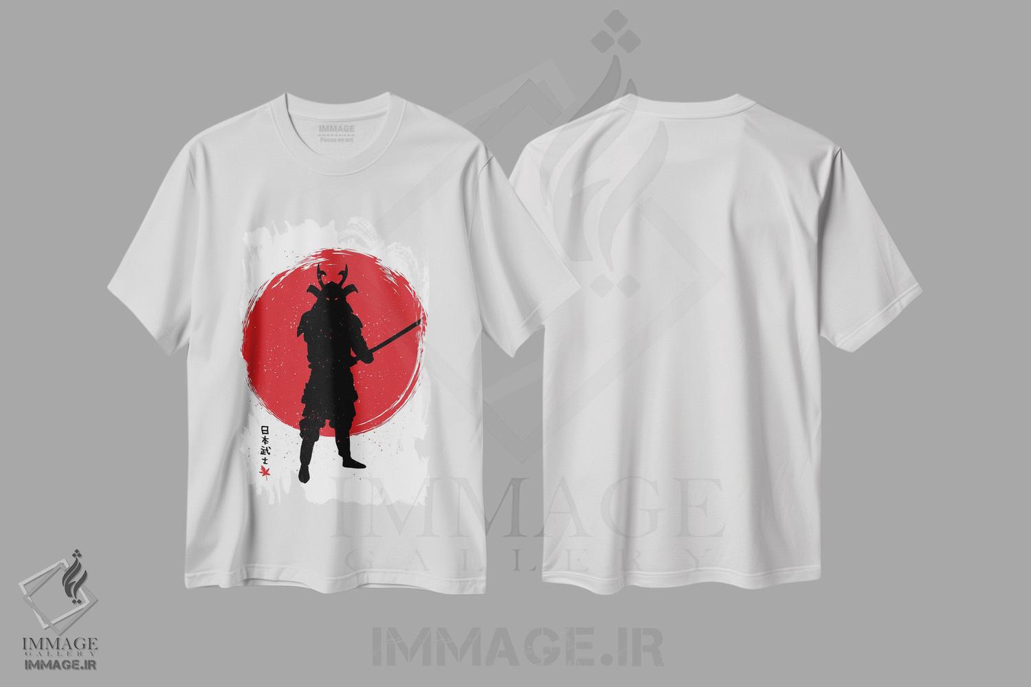 تیشرت طرح دار سامورایی با کاتانا، هنر دیجیتال اثر آلبرتو پرز | immage.ir