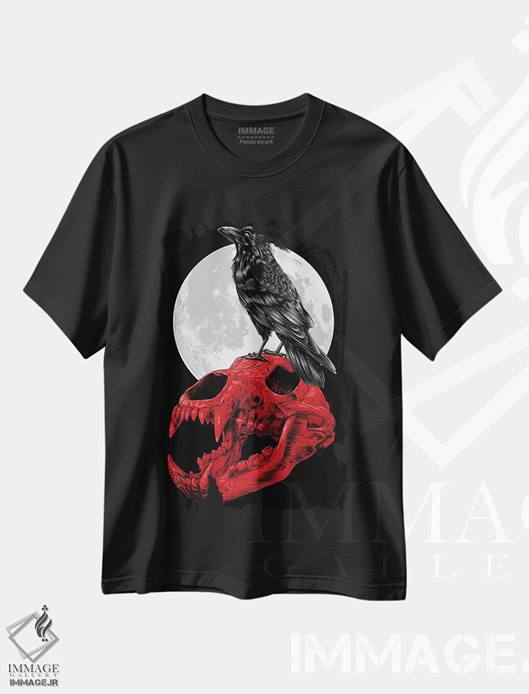 تیشرت طرح دار جمجمه زاغ خونین، هنر دیجیتال اثر آلبرتو پرز | فروشگاه ایماژ