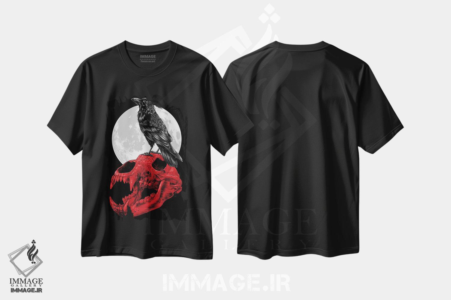 تیشرت طرح دار جمجمه زاغ خونین، هنر دیجیتال اثر آلبرتو پرز | فروشگاه ایماژ