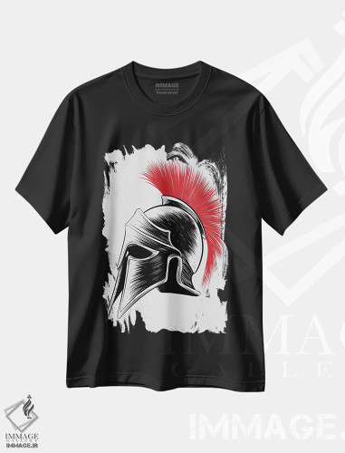 تیشرت طرح دار کلاه خود اسپارتان، هنر دیجیتال اثر آلبرتو پرز | فروشگاه ایماژ