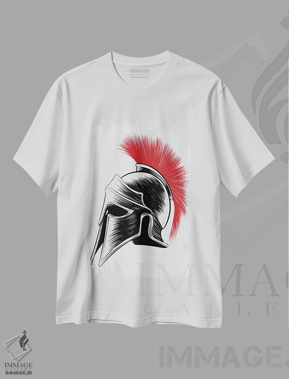 تیشرت طرح دار کلاه خود اسپارتان، هنر دیجیتال اثر آلبرتو پرز | immage.ir