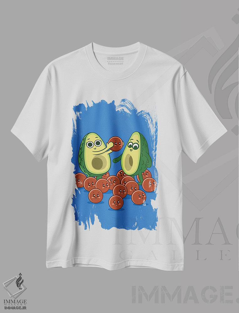 تیشرت طرح دار خانواده آووکادو، هنر دیجیتال اثر آلبرتو پرز | immage.ir