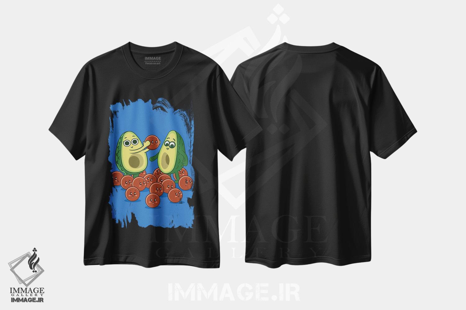 تیشرت طرح دار خانواده آووکادو، هنر دیجیتال اثر آلبرتو پرز | فروشگاه ایماژ