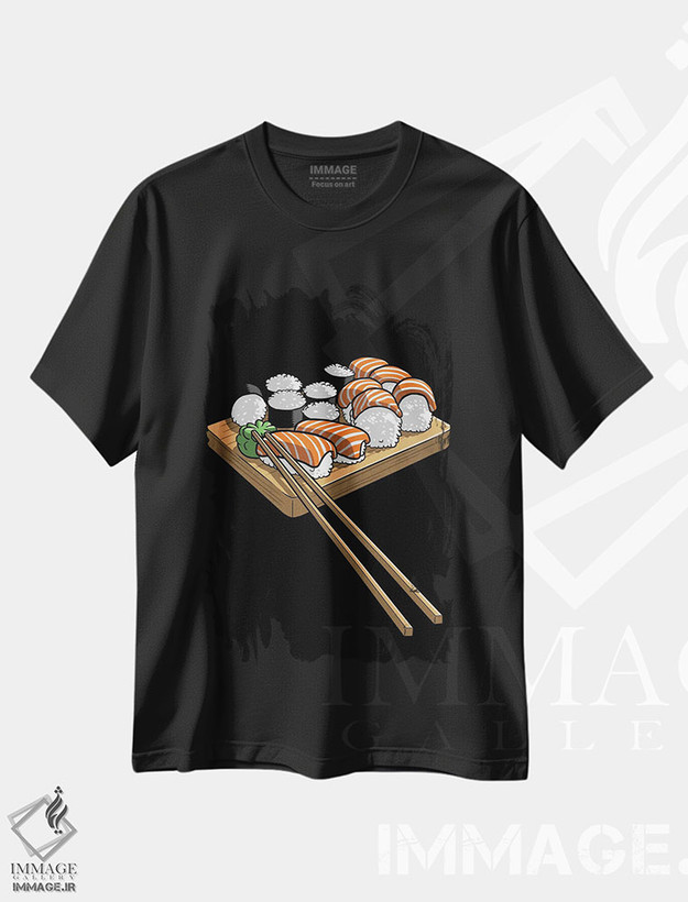 تیشرت طرح دار سوشی زیبا، هنر دیجیتال اثر آلبرتو پرز | فروشگاه ایماژ