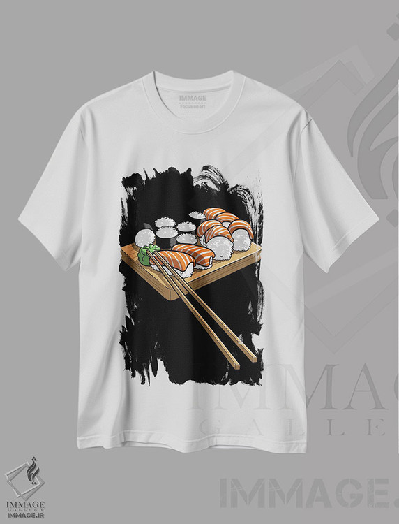 تیشرت طرح دار سوشی زیبا، هنر دیجیتال اثر آلبرتو پرز | immage.ir