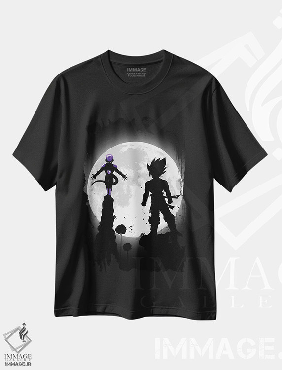 تیشرت طرح دار نبرد اسطوره ای، هنر دیجیتال سیاه و سفید اثر آلبرتو پرز | فروشگاه ایماژ