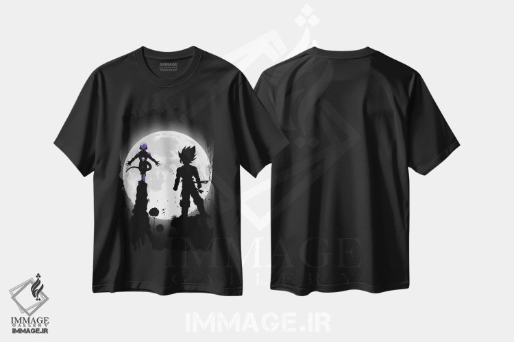 تیشرت طرح دار نبرد اسطوره ای، هنر دیجیتال سیاه و سفید اثر آلبرتو پرز | فروشگاه ایماژ