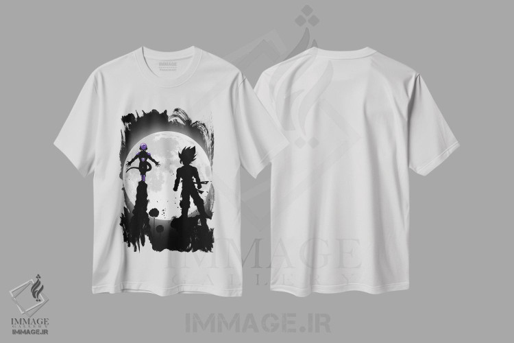 تیشرت طرح دار نبرد اسطوره ای، هنر دیجیتال سیاه و سفید اثر آلبرتو پرز | immage.ir