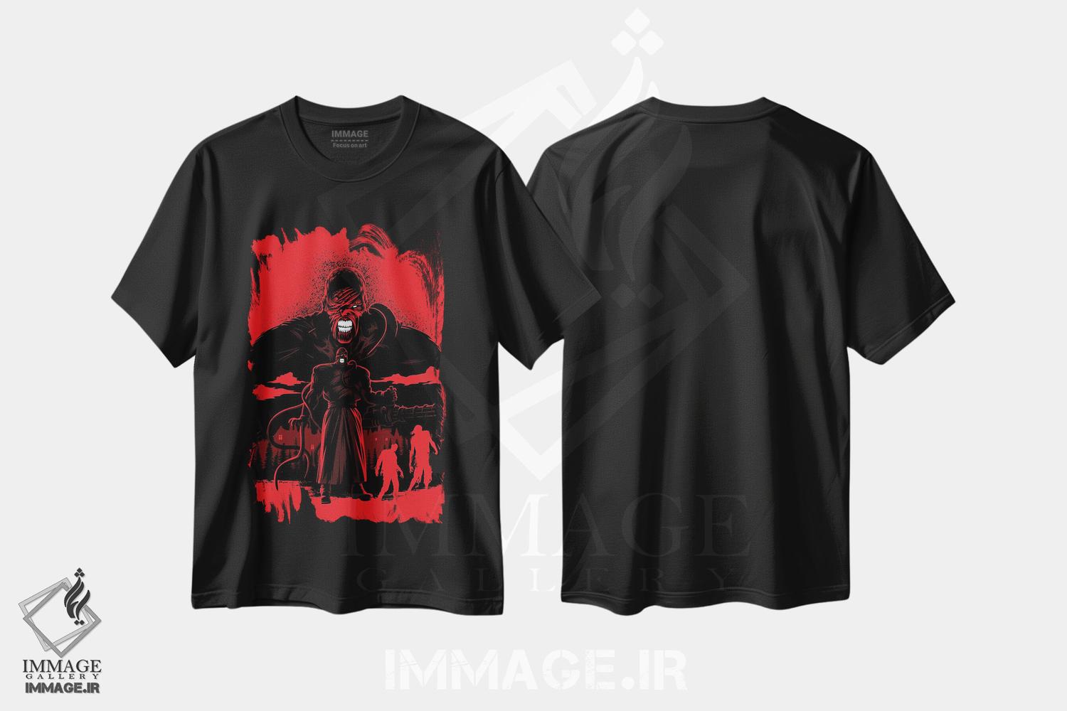تیشرت طرح دار نمسیس زامبی، هنر دیجیتال اثر آلبرتو پرز | فروشگاه ایماژ