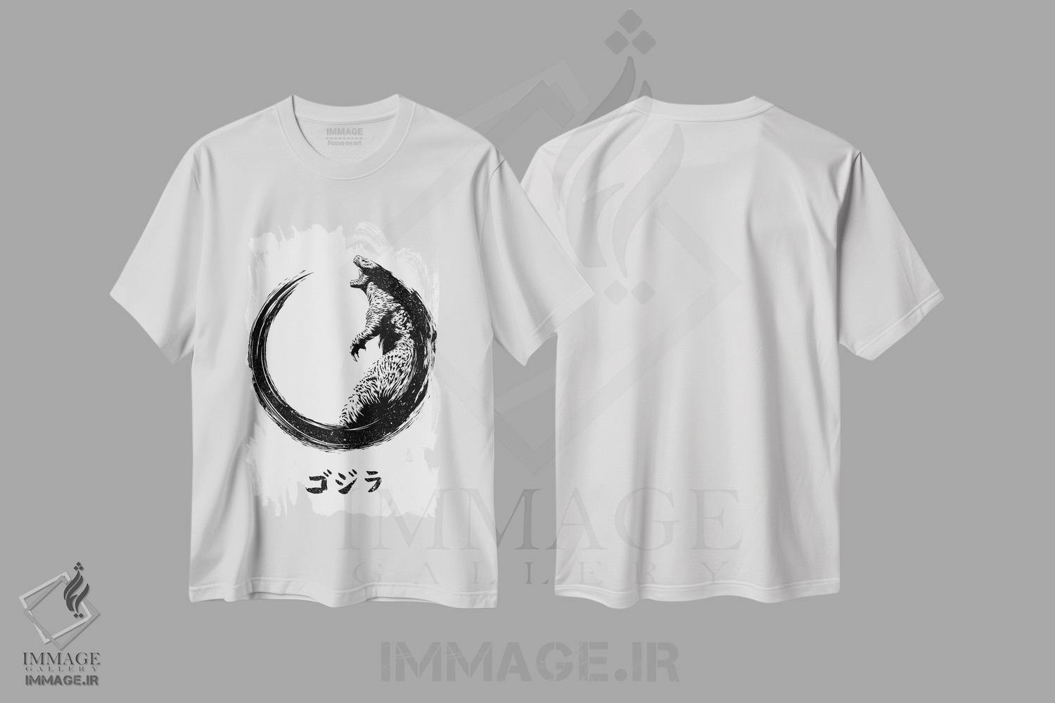 تیشرت طرح دار پادشاه هیولاها در حلقه، هنر دیجیتال سیاه و سفید اثر آلبرتو پرز | immage.ir
