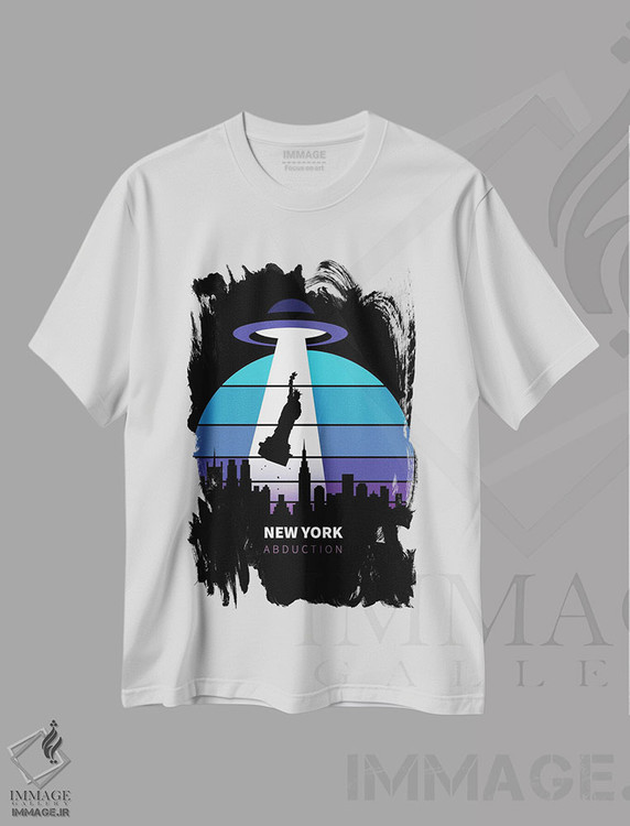 تیشرت طرح دار ربوده شدن مجسمه آزادی، هنر دیجیتال اثر آلبرتو پرز | immage.ir
