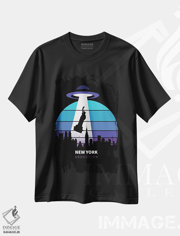 تیشرت طرح دار ربوده شدن مجسمه آزادی، هنر دیجیتال اثر آلبرتو پرز | فروشگاه ایماژ