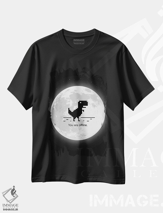 تیشرت طرح دار شما آفلاین هستید، هنر دیجیتال سیاه و سفید اثر آلبرتو پرز | فروشگاه ایماژ
