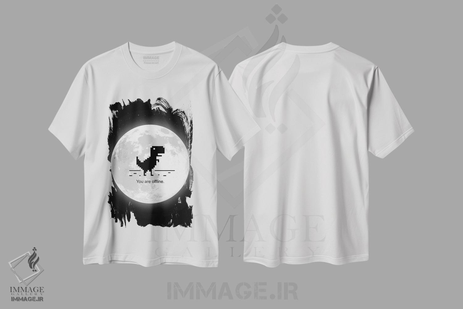 تیشرت طرح دار شما آفلاین هستید، هنر دیجیتال سیاه و سفید اثر آلبرتو پرز | immage.ir
