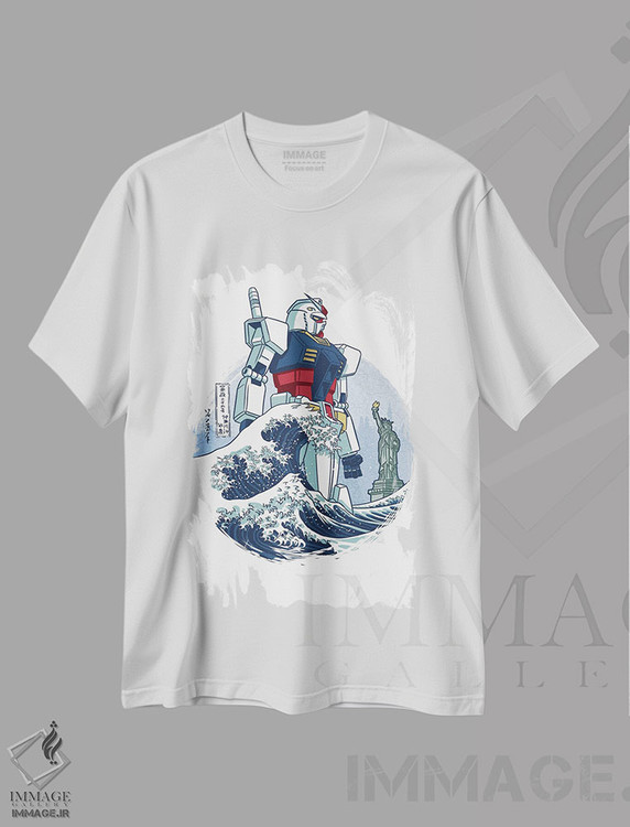 تیشرت طرح دار موج ربات اسلحه دار، هنر دیجیتال اثر آلبرتو پرز | immage.ir